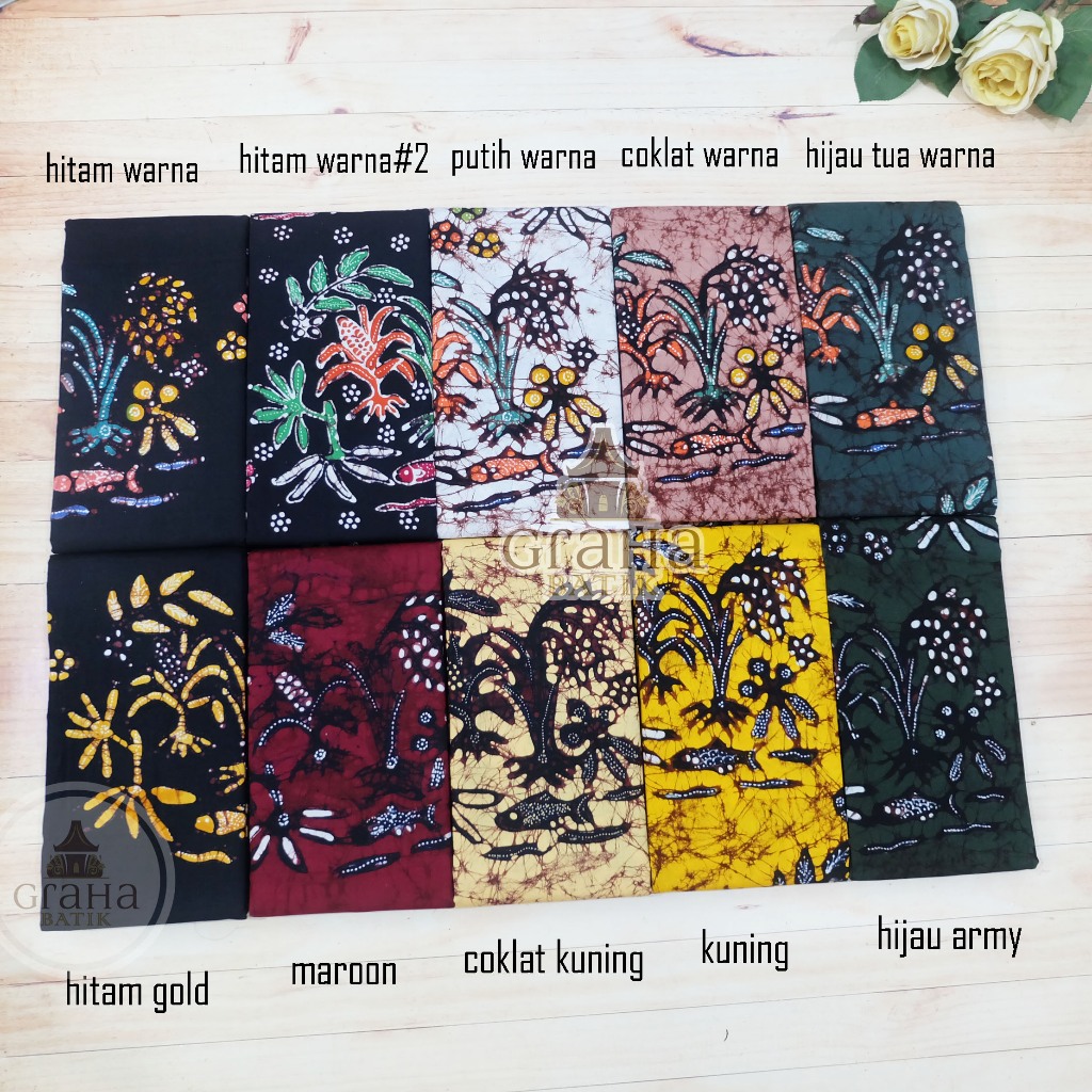 KAIN BATIK TULIS BAKARAN PATI MOTIF MINA TANI MINATANI TELA TELO KETELA WARNA