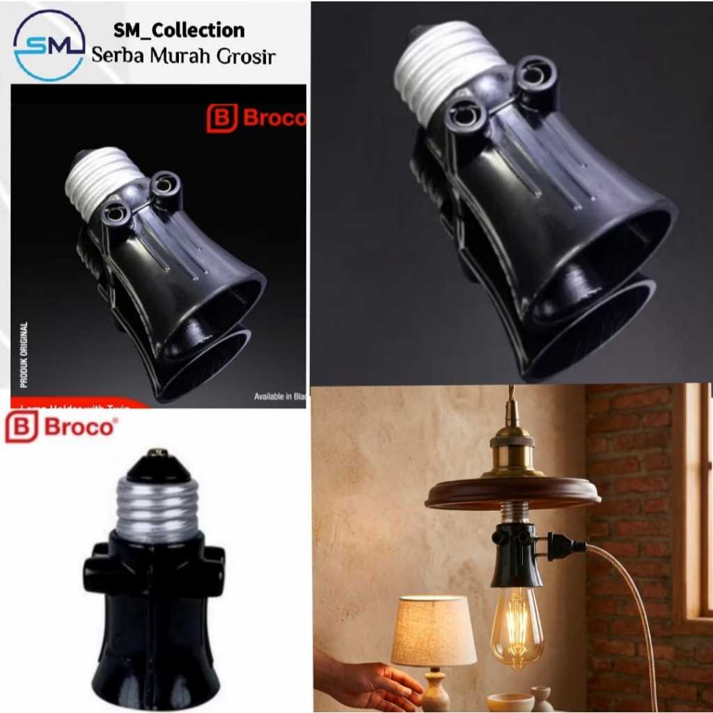 fitting kombinasi/fitting lampu/fitting broco plus/fitting +2colokan