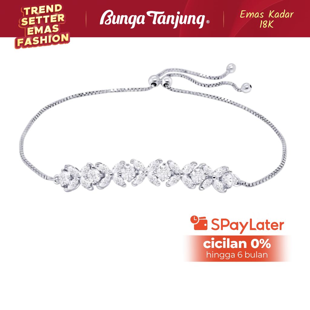 GELANG SERUT CLAIRE SERIES - SDW GOLD - EMAS 18K - BUNGA TANJUNG GOLD