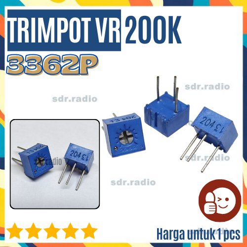 Trimpot Variable 3362P Variable Resistor VR 3362 P 200K 204 200 K 200 Kilo Trimpot Variable 3362P Va