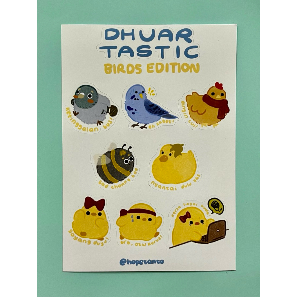 Stiker Burung Lucu Aesthetic | Cute Animal Sticker Pack untuk Laptop & Notebook