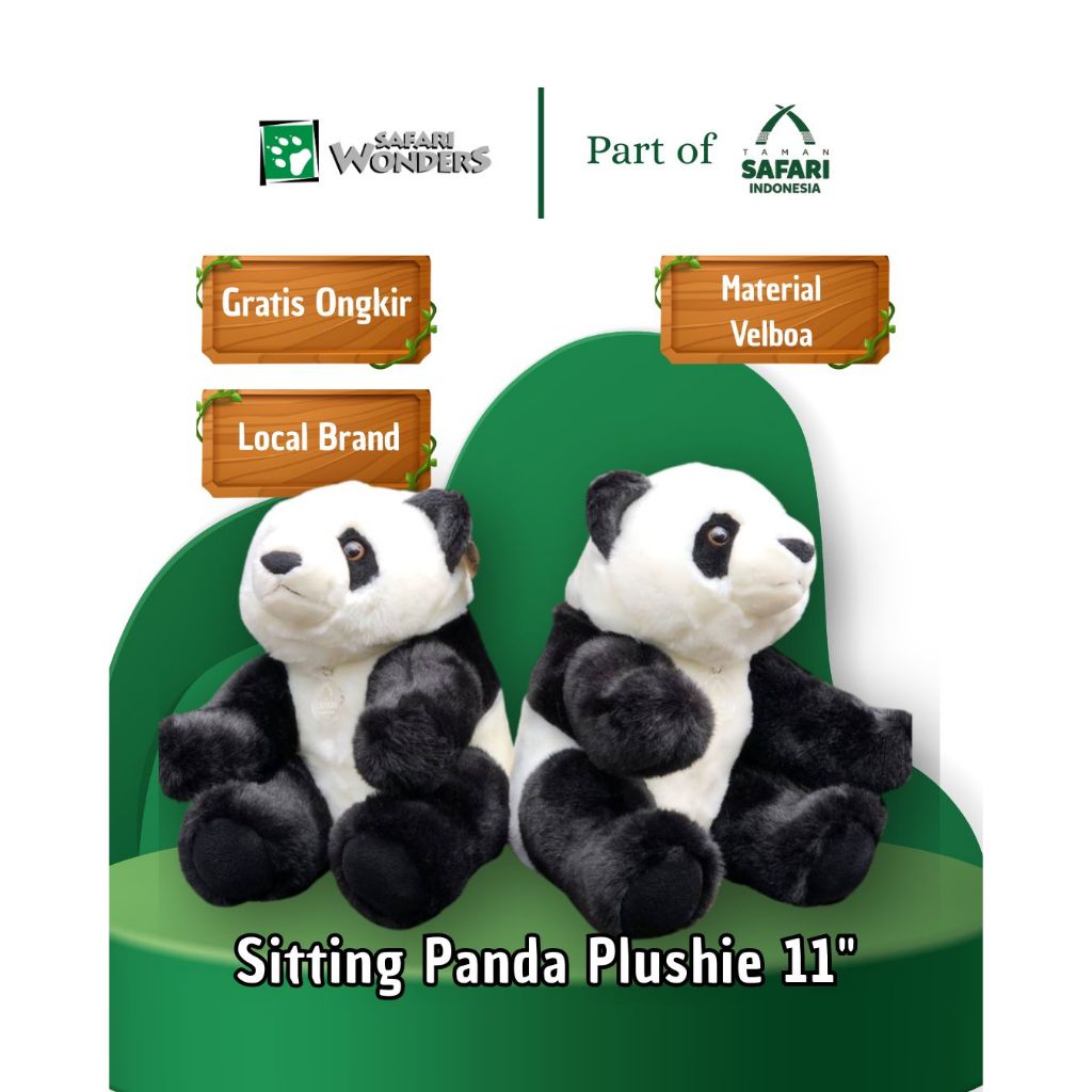 SAFARI WONDERS - Panda Sitting 11" - Official Merchandise Taman Safari Indonesia