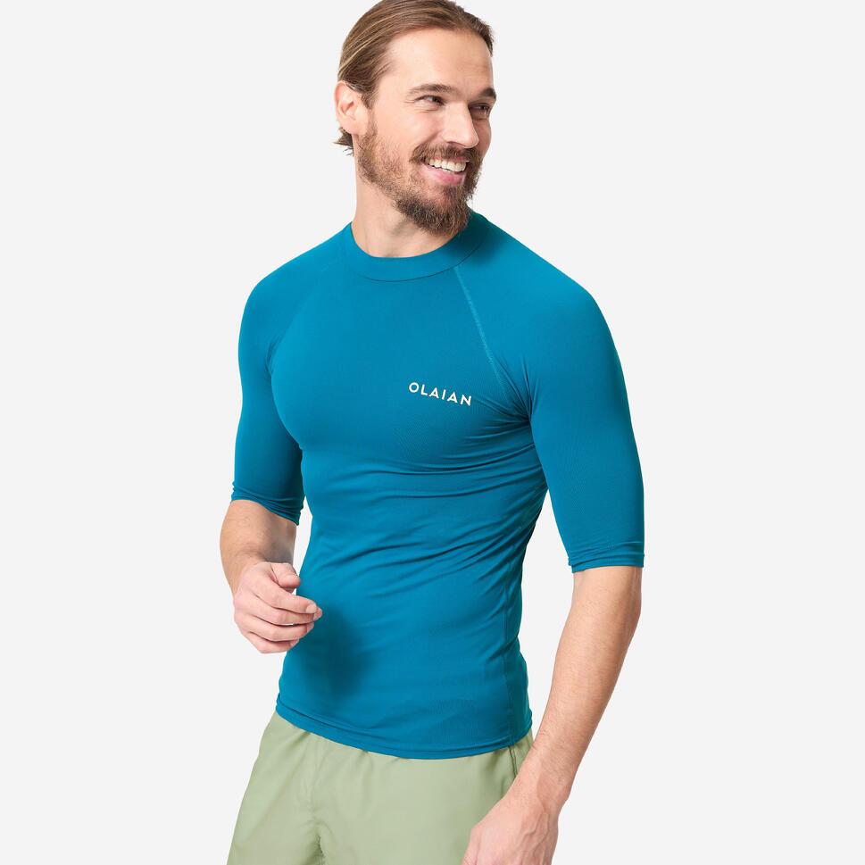 Decathlon OLAIAN Men Surf UV Top Petrole Blue - 8485998