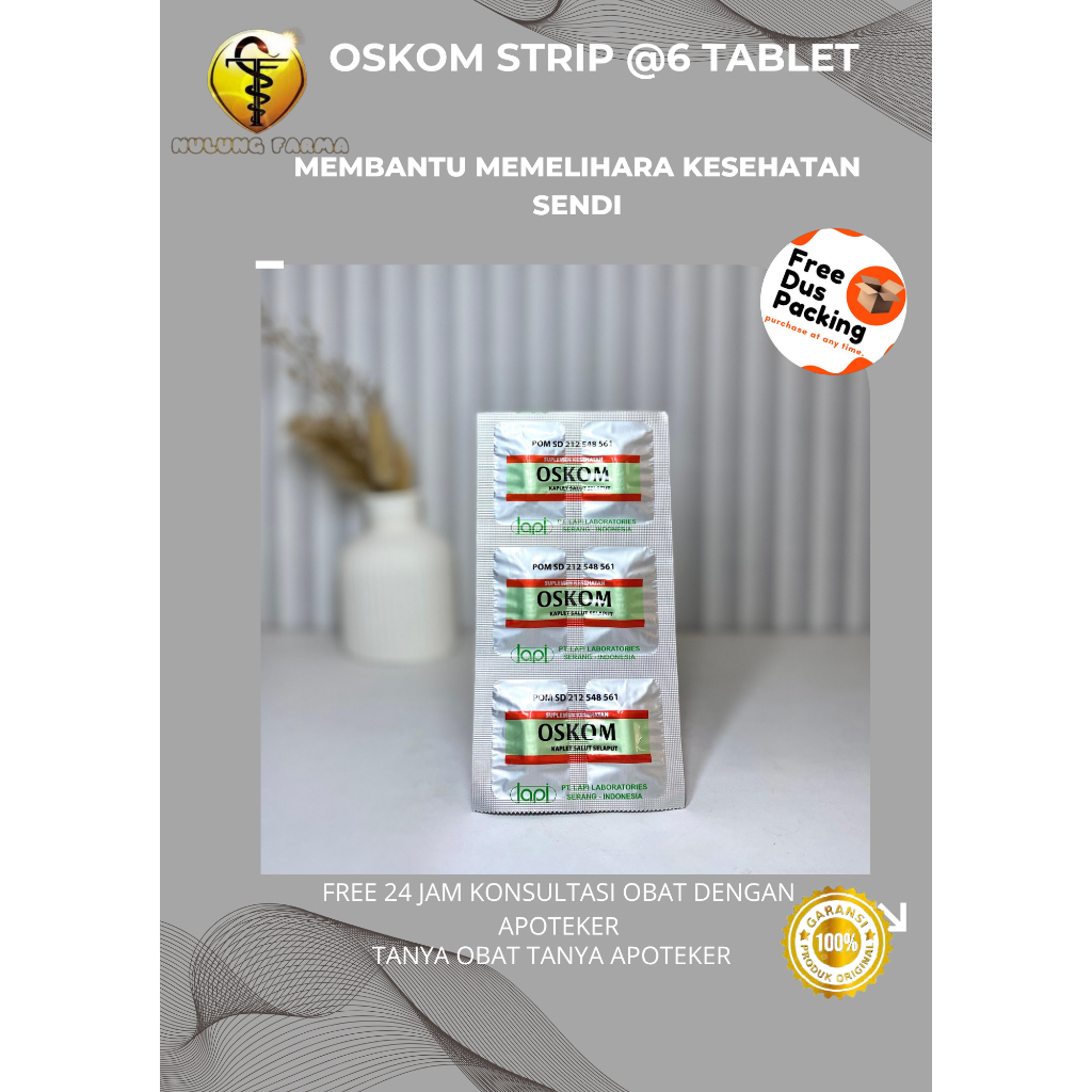OSKOM STRIP @6 TABLET MEMBANTU MEMELIHARA KESEHATAN SENDI