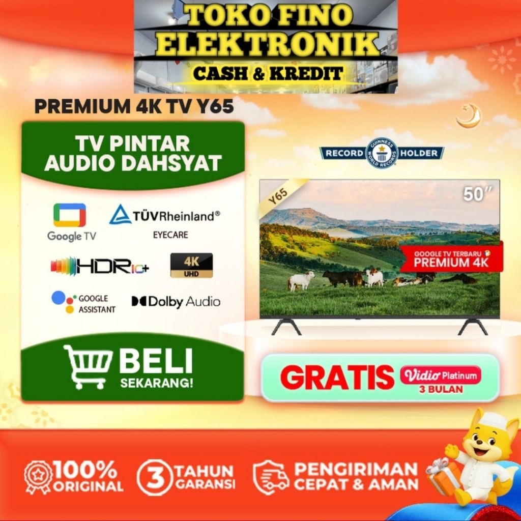 COOCAA 50in/55in/60in GOOGLE TV 4K UHD 50Y65 / 55Y65 / 60Y65