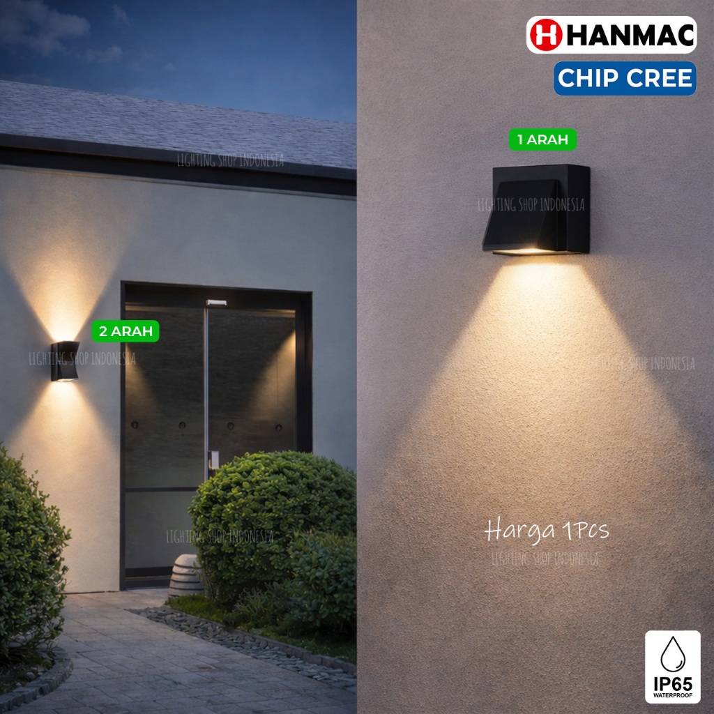 Lampu dinding 1arah 2arah led cree 3.5w taman pagar ip65 outdoor waterproof Hanmac wall light