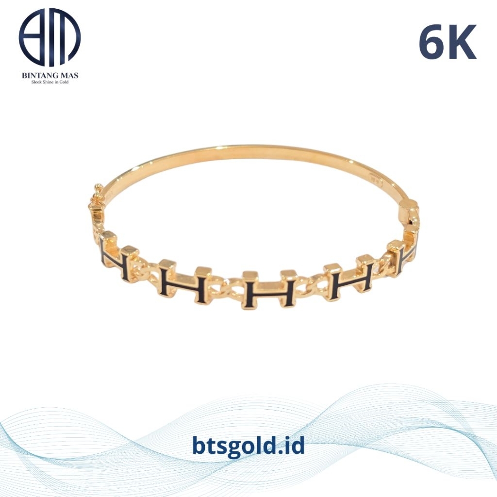 Gelang Emas Bangle "H" | 6K