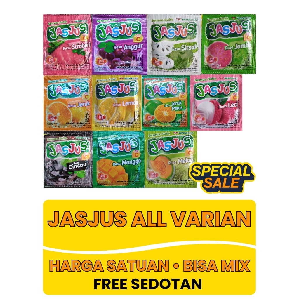 Sachet Minuman Serbuk JasJus Rasa Buah Praktis