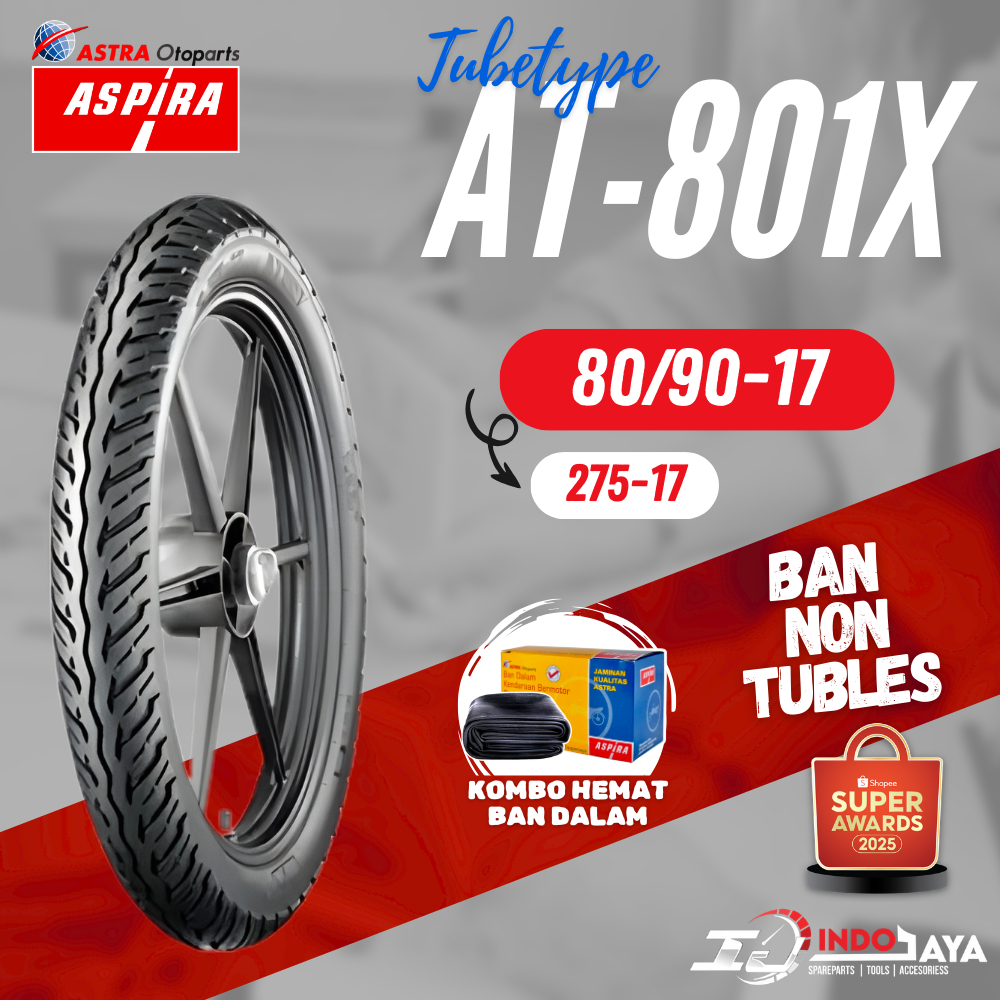 [BAYAR DI TEMPAT] BAN ASPIRA TUBETYPE (NON TUBELESS) AT-801X / AT801 X / BAN LUAR ASPIRA RING 17 ( 2