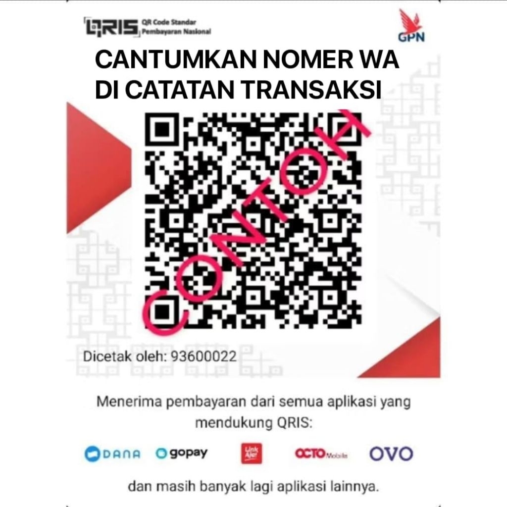 Cetak Sticker HVS Barcode Qris Dll Ukuran A4 A5 A6 Stiker