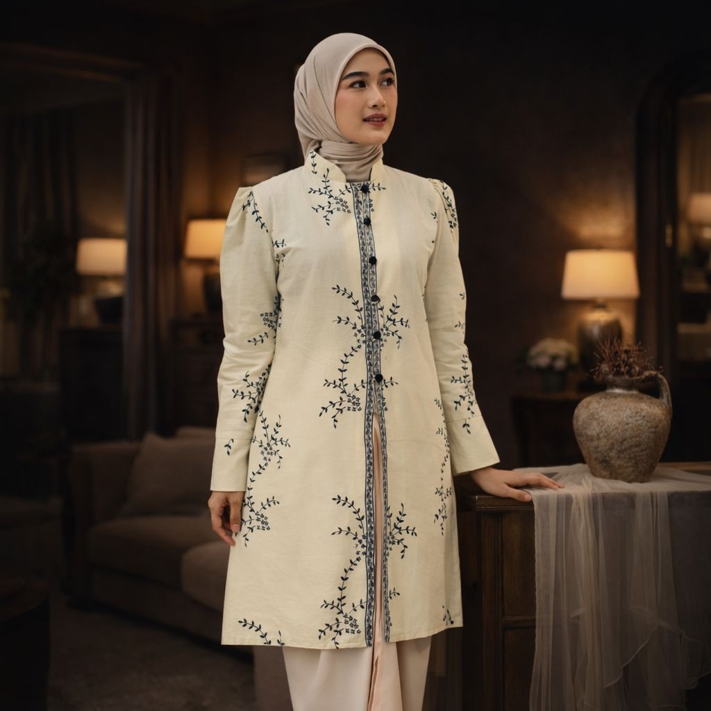 Baju atasan wanita terbaru  | Batik tunik resleting belakang