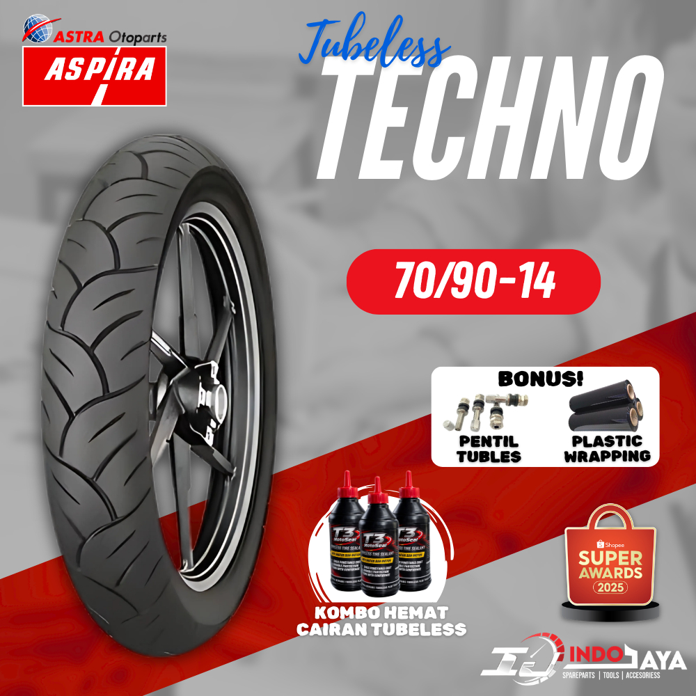 [BAYAR DI TEMPAT] BAN ASPIRA TUBELESS (70/90-14) / BAN TUBLES ASPIRA MAXIO TECHNO RING 14 / BAN LUAR