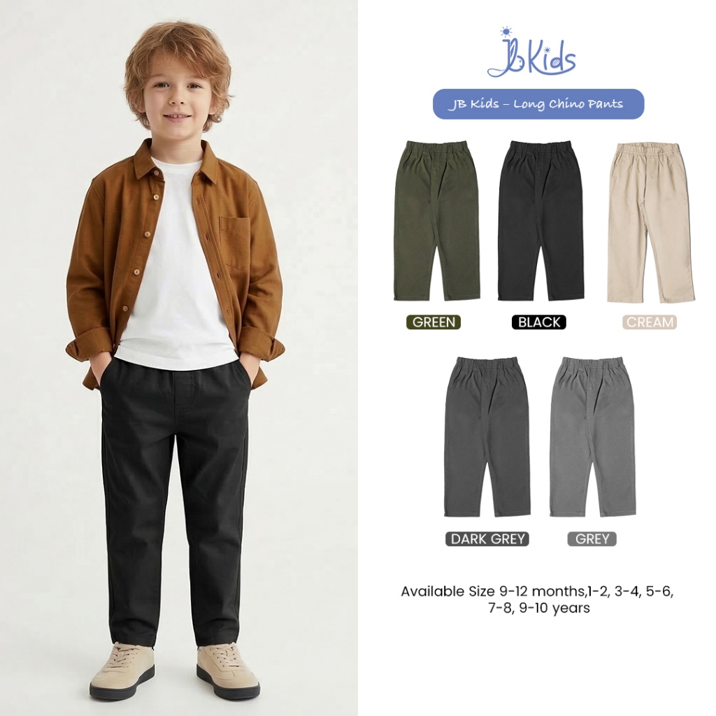 JB Kids - Long Chino Pants - Celana Chino Panjang Anak Pinggang Karet