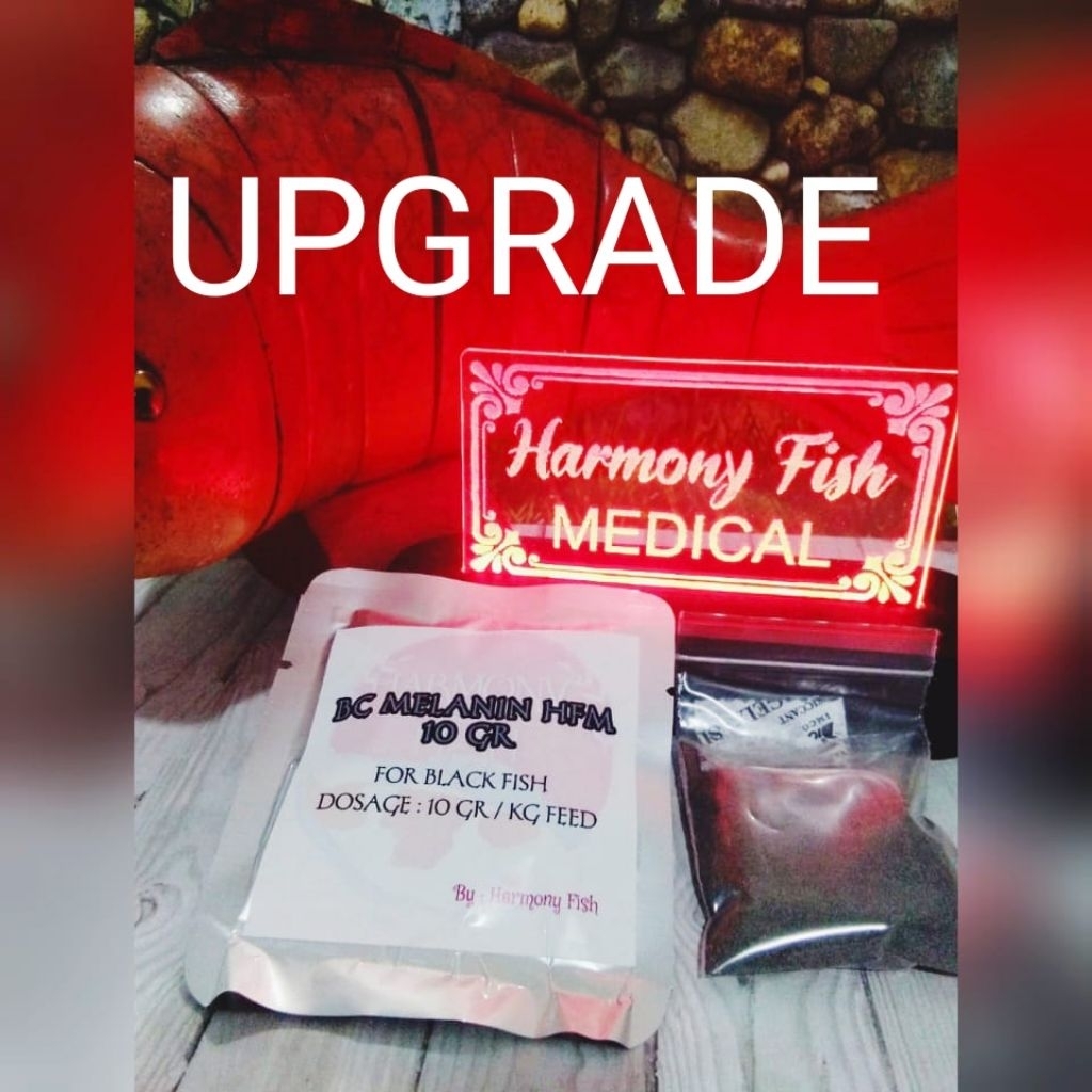 UPGRADE BC MELANIN HFM 10GR BUBUK POWDER Vitamin Pigmen Warna Hitam Black Color Ikan Hias Koi Koki C