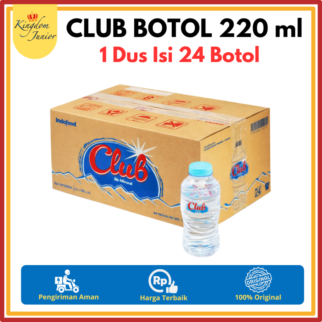 Club Botol Mini Air Mineral 220 ml 1 Dus Isi 24 Botol  | Air Minum Club 220 ml