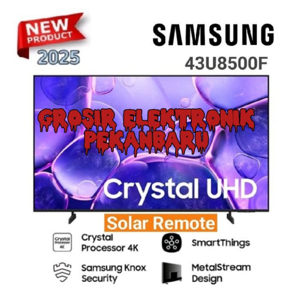 PROMO SMART TV SAMSUNG 43U8500F SOLAR REMOTE 43 INCI UHD 4K TERMURAH GARANSI RESMI 2 TAHUN