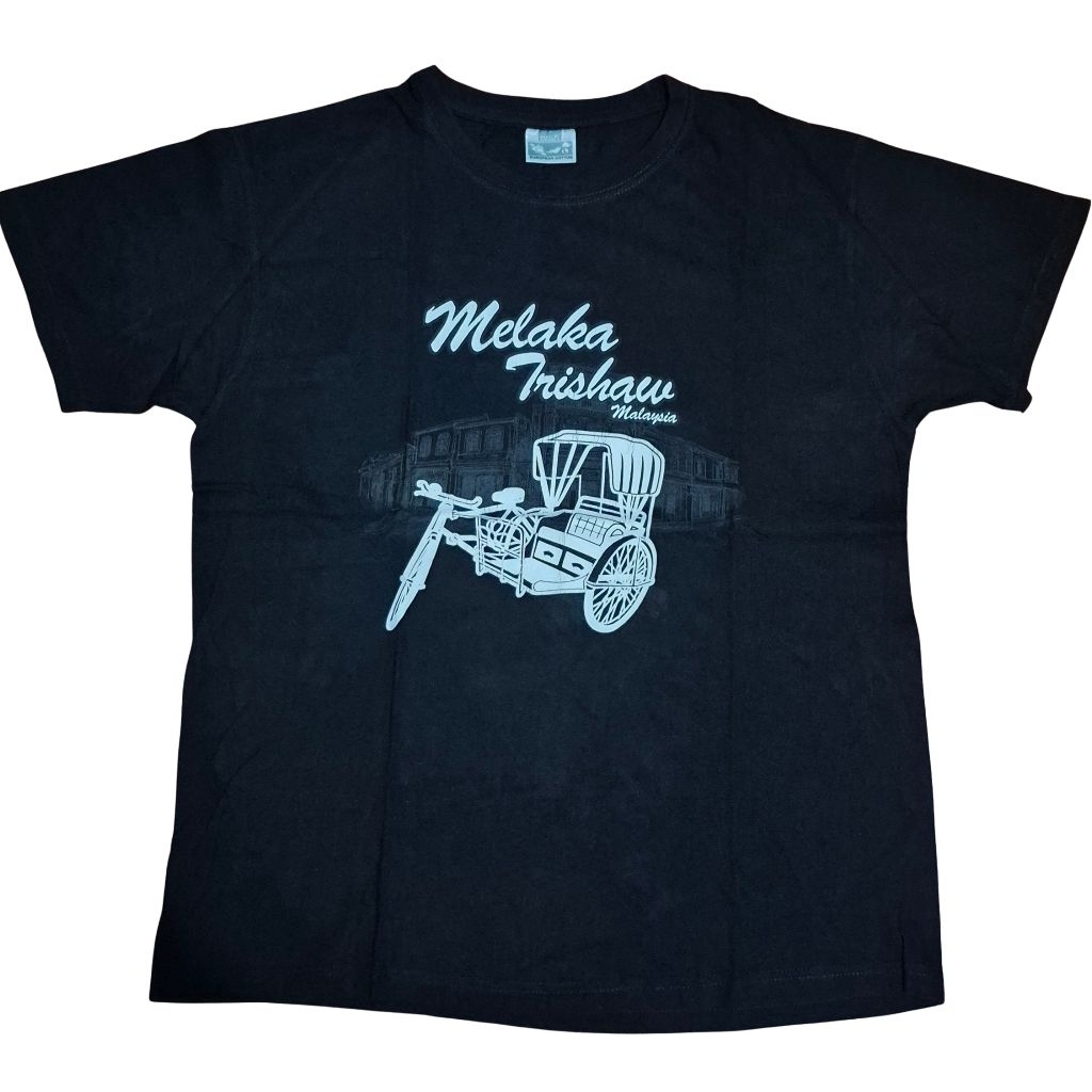 Kaos Melaka Trishaw Malaysia Nice Apparels Size L Hitam Second