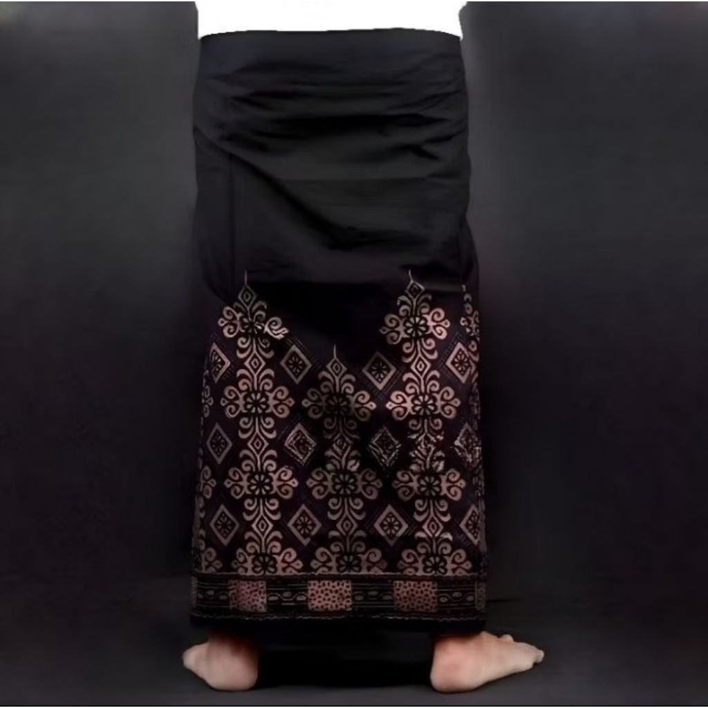 Sarung Batik Pria Dewasa Hitam Series Pekalongan Adem Halus Anti Kusut Polykatun Premium