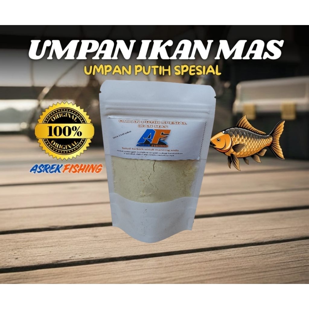 umpan putih spesial ikan mas asrek fishing/umpan ikan mas/umpan jadi ikan mas/umpan untuk lomba ikan