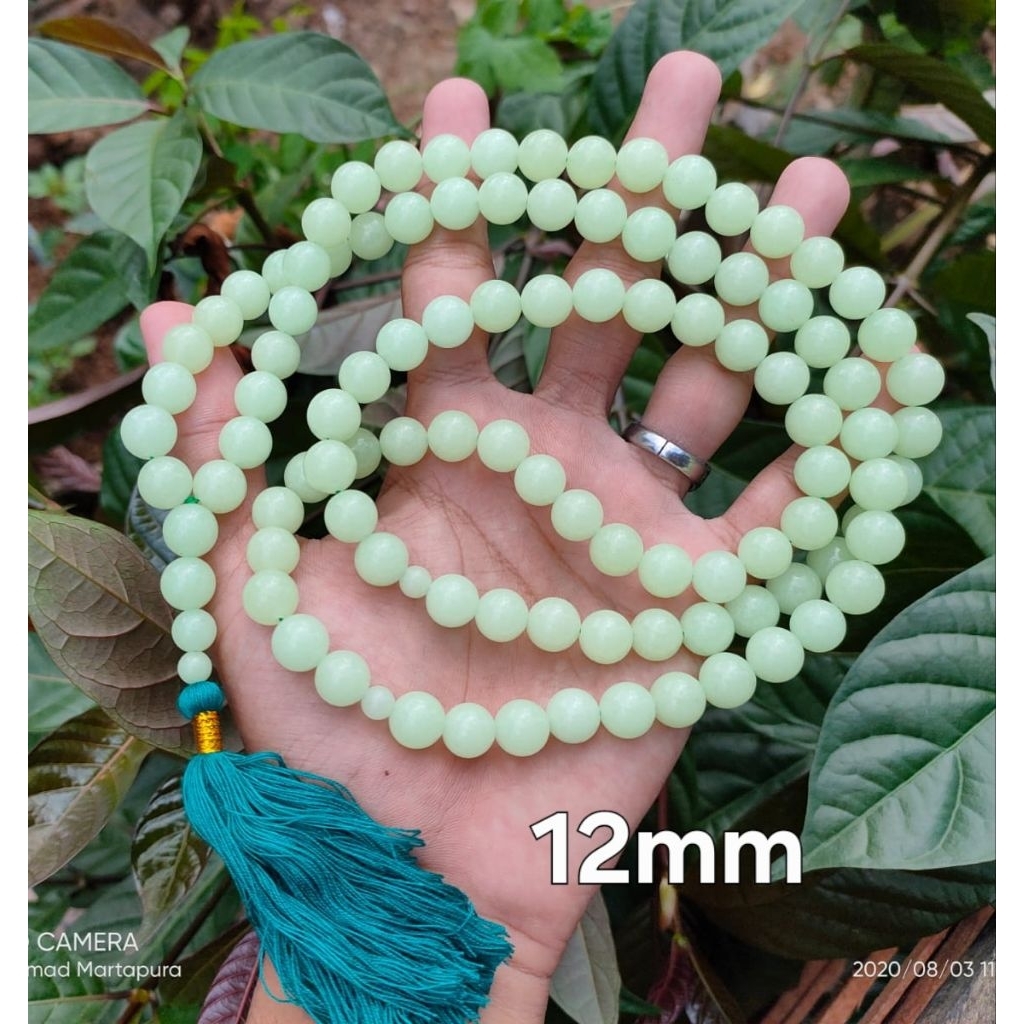 Tasbih 99 Fosfor Nyala 12mm Jumbo  - Tasbih Natural Batu Fosfor Nyala Import