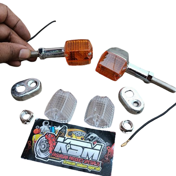 sein kotak besi 1 set (day 3 model mica ) lampu sein CB model kotak besi dobel mica PNP cb gl100
