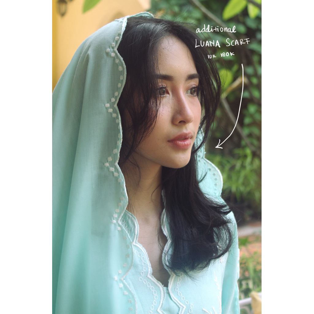 WRAP SKIRT AND SCARF LUANA - Add Ons Kebaya Luana Linen stripe mint peach