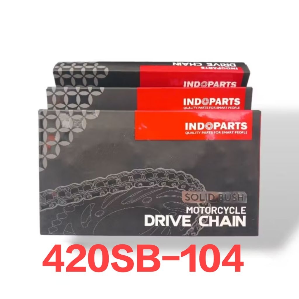 DRIVE CHAIN / RANTAI RODA UNIVERSAL INDOPARTS 420SB-104 SOLID BUSH KUAT & AWET GARANSI 100% ORIGINAL