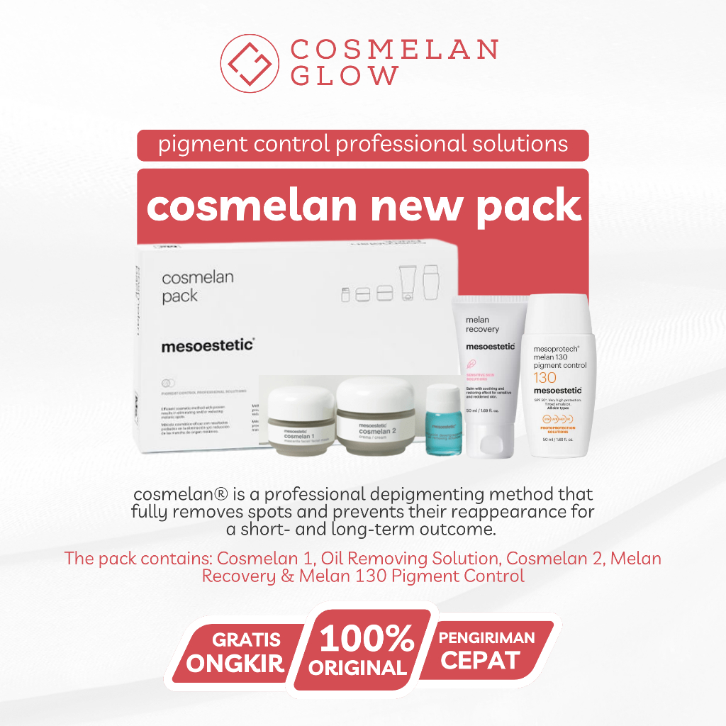 Mesoestetic New Cosmelan Pack 5 Item - PAKET PERAWATAN FLEK MELASMA HIPERPIGMENTASI 100% ORIGINAL