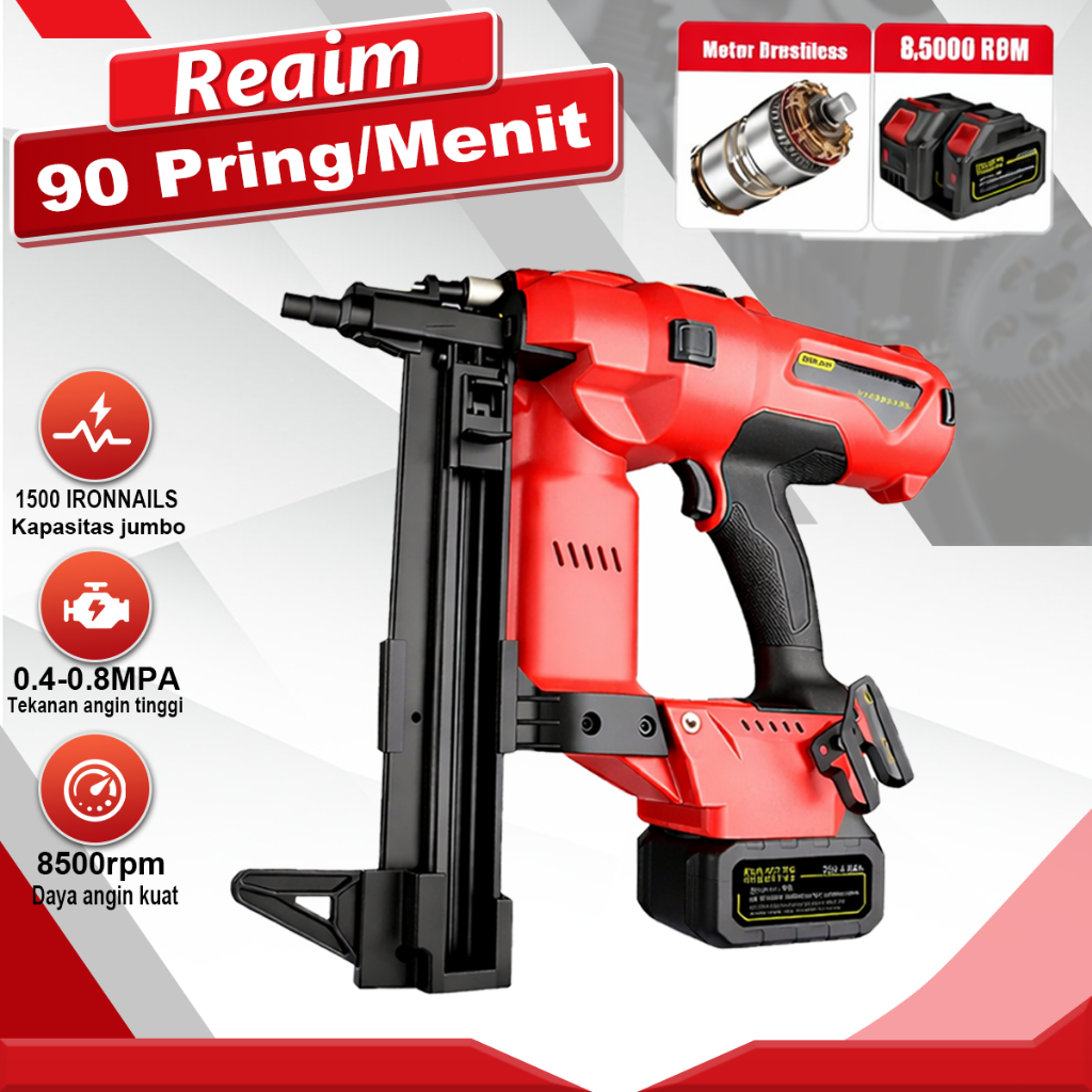 Reaim Mesin Paku Tembak Angin 4500 Ironnails Mesin Paku Tembak Listrik