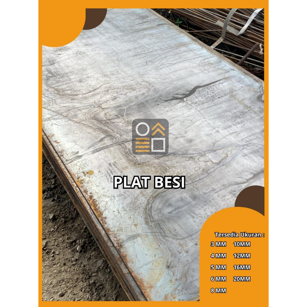 Plat Besi Hitam 12MM 1.2Mx2.4M