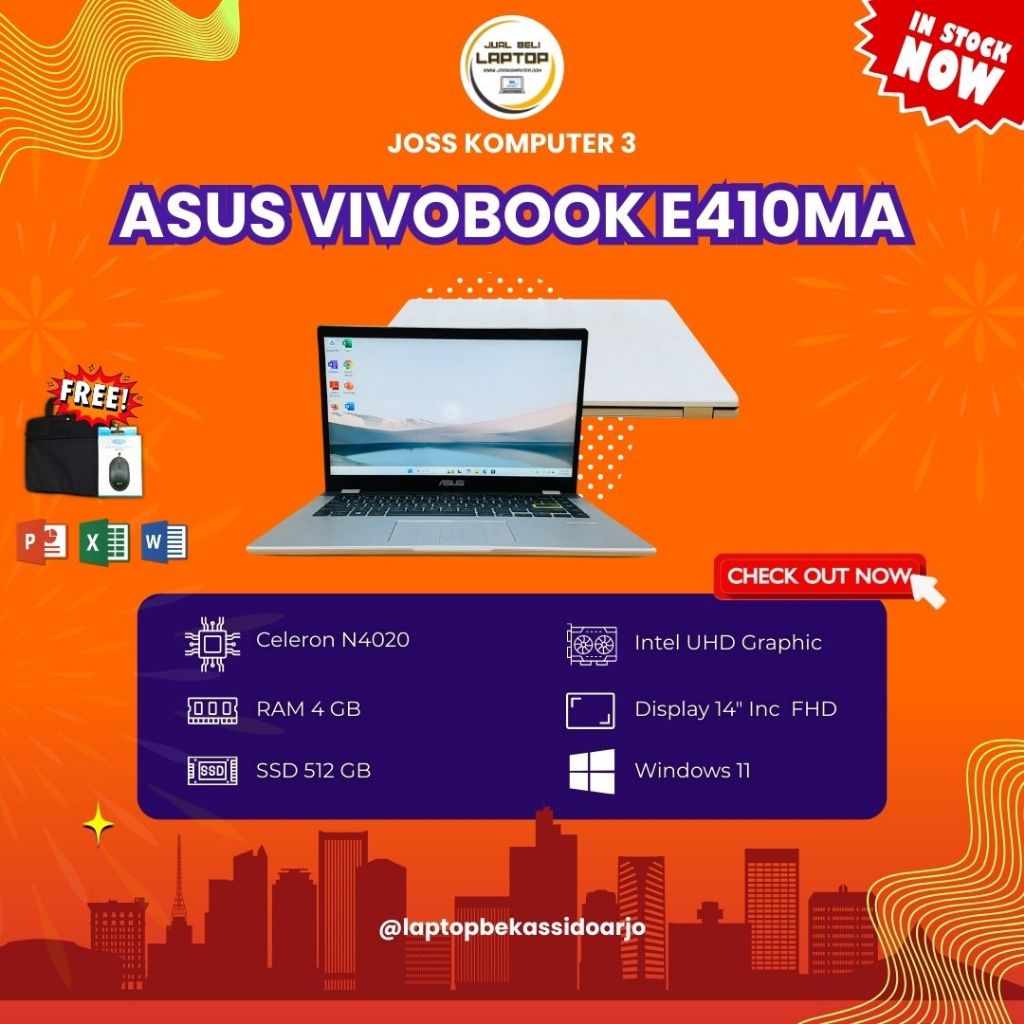 LAPTOP MURAH ASUS VIVOBOOK E410MA // SSD 512