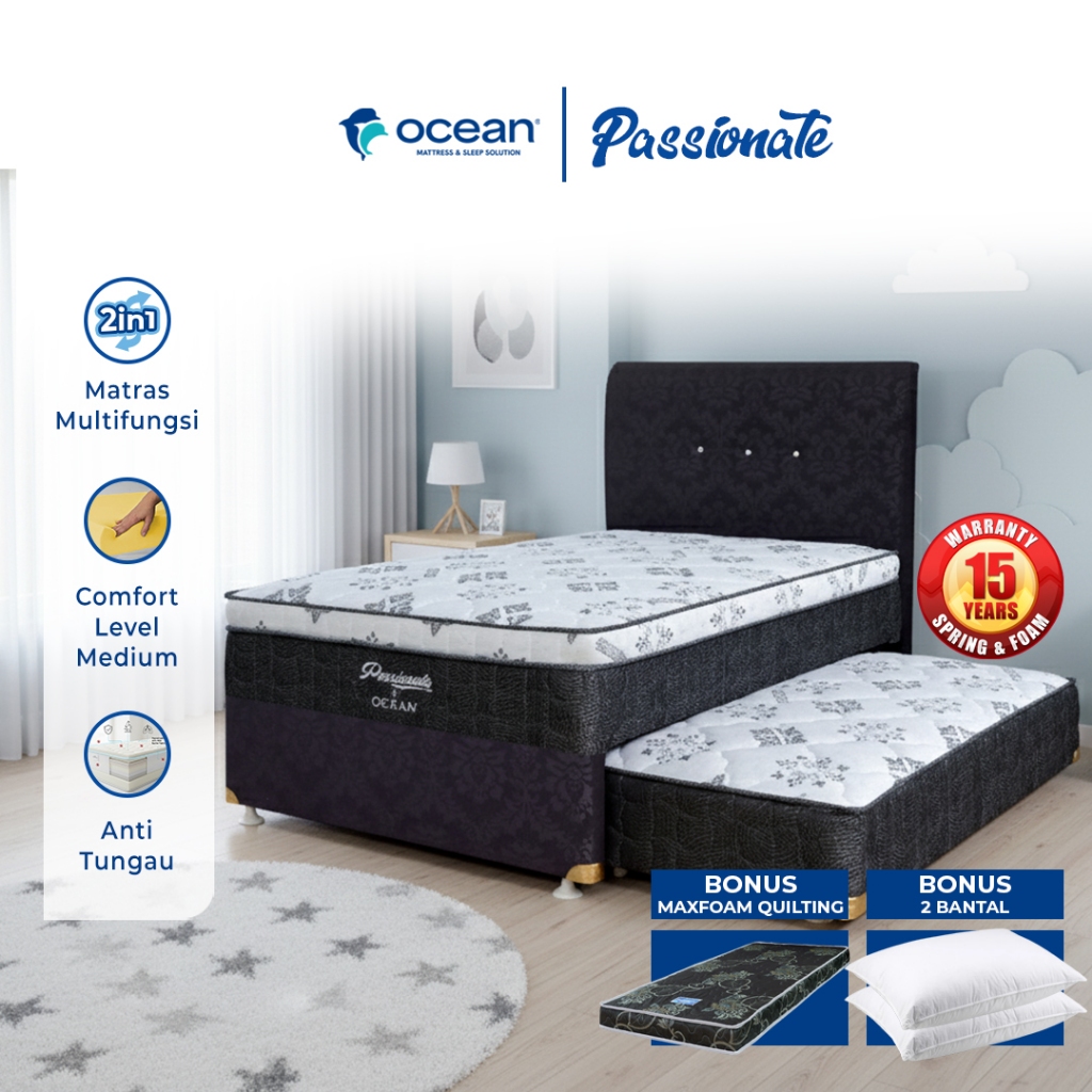 OCEAN SPRINGBED - 2 IN 1 / KASUR DORONG / MATRAS ANAK / BED DORONG 2 IN 1 PASSIONATE 120 BY OCEAN
