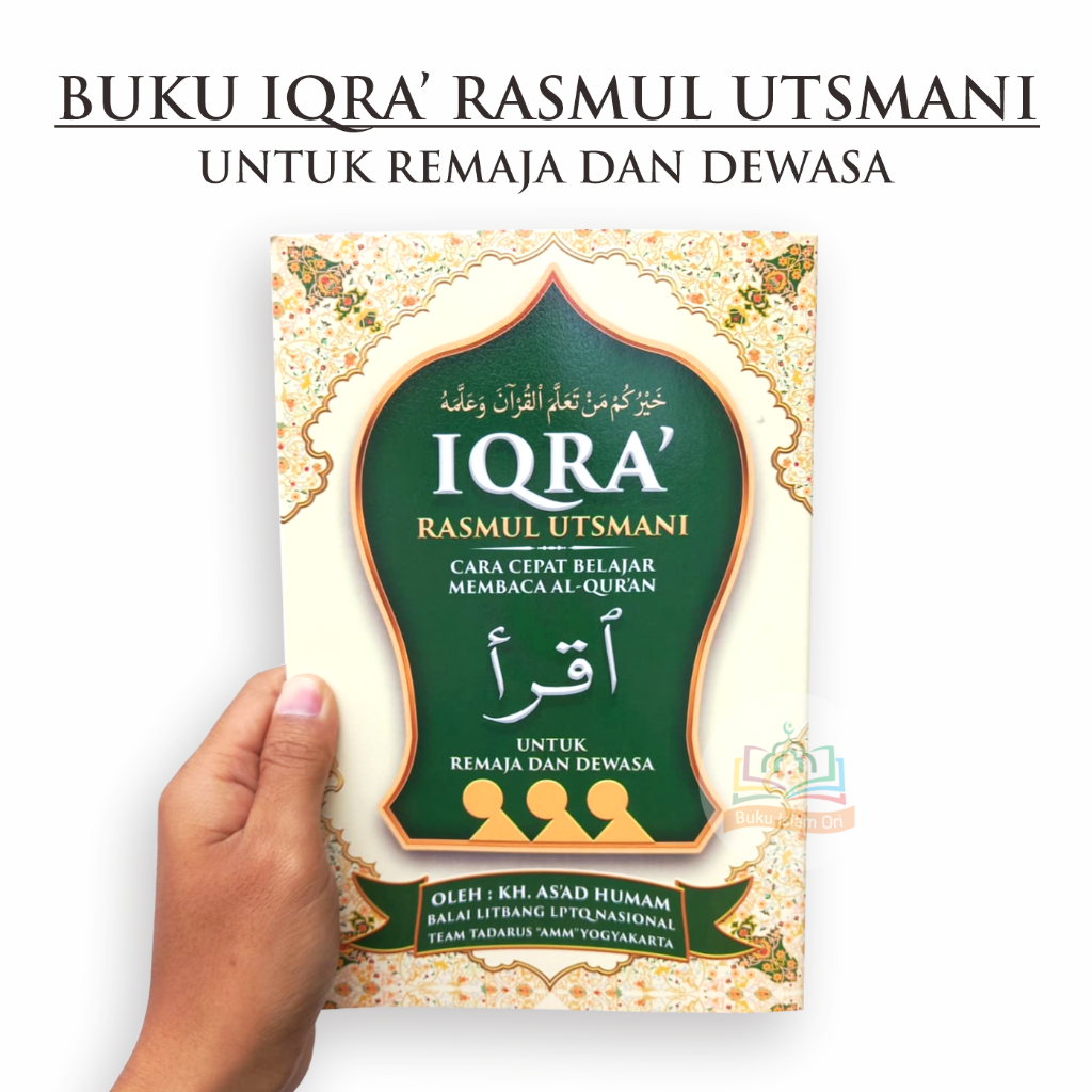Buku IQRA Untuk Remaja dan Dewasa Rasmul Utsmani - IQRO ORIGINAL Ukuran B5 Kertas HVS KH. ASAD HUMAM