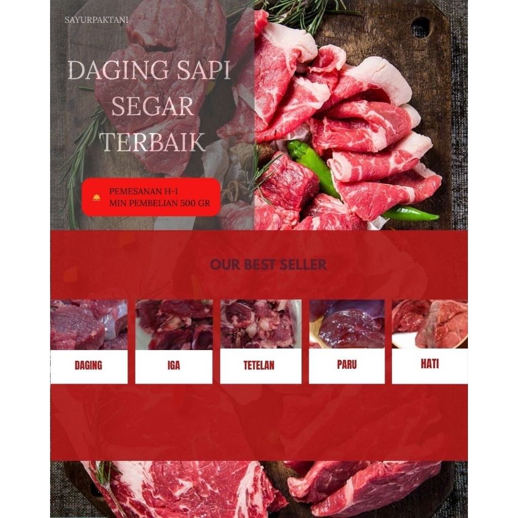 Daging Iga Sapi Segar Siap Masak 1kg - Halal.