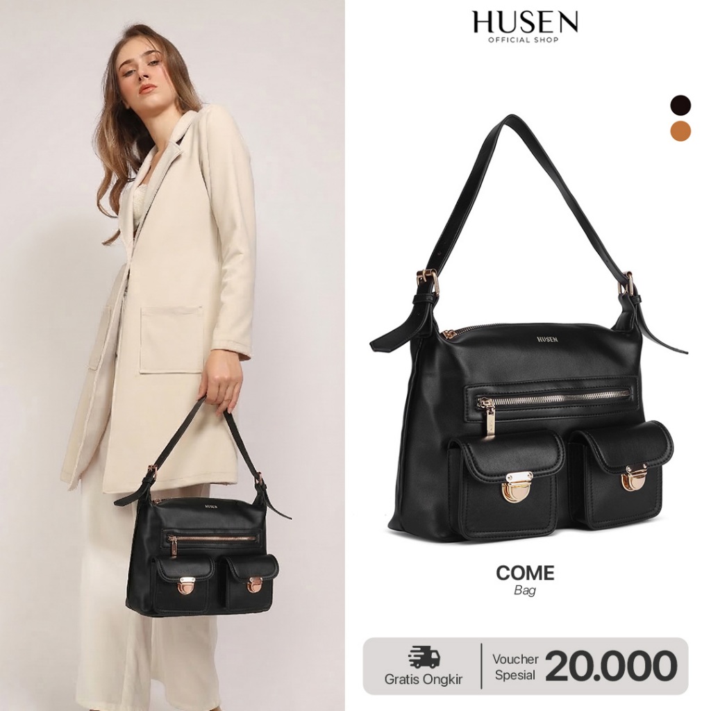 [SPECIAL PRICE] HUSEN Tote Bag Wanita Come Bag Shoulder Bag Tas Wanita Leather Premium Zipper