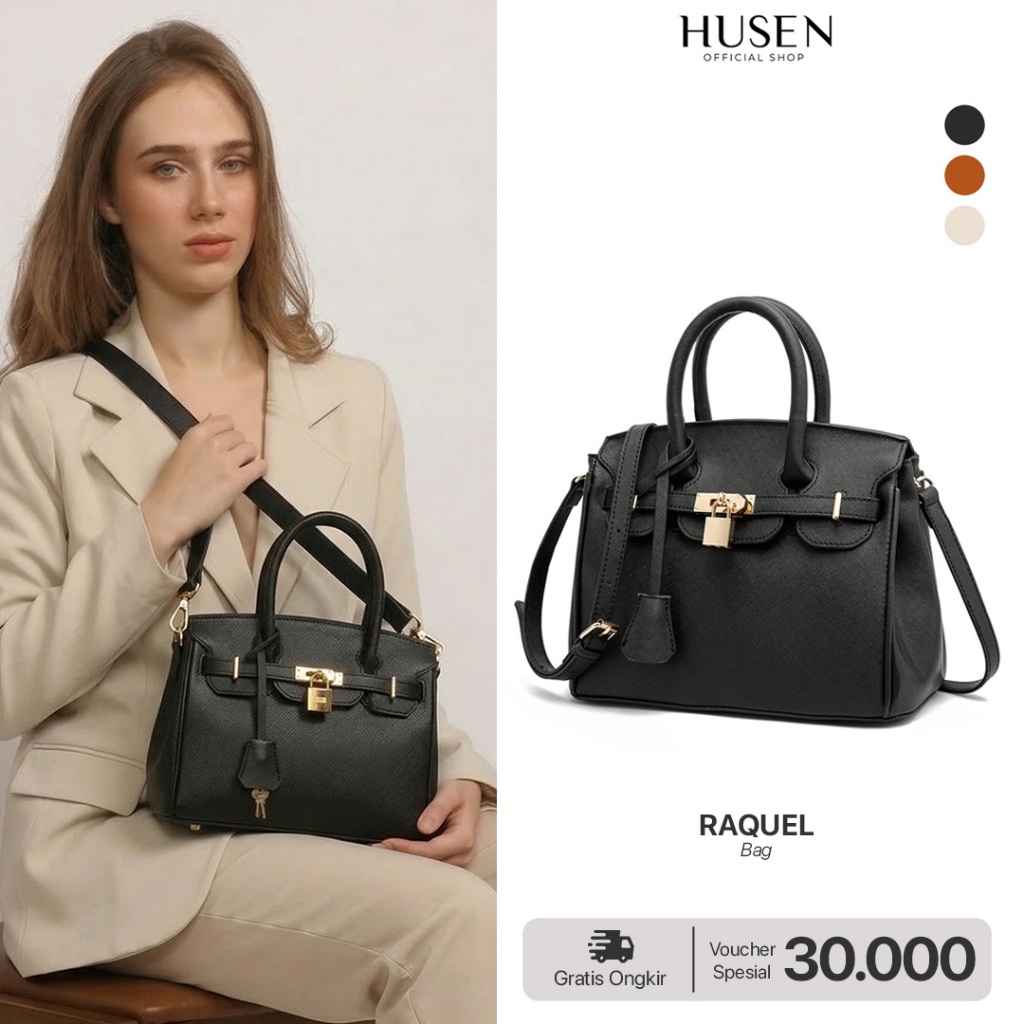 [SPECIAL PRICE] HUSEN Shoulder Bag Wanita Raquel Bag Tas Kerja Kuliah Tas Jinjing Kulit SIntetis Kek
