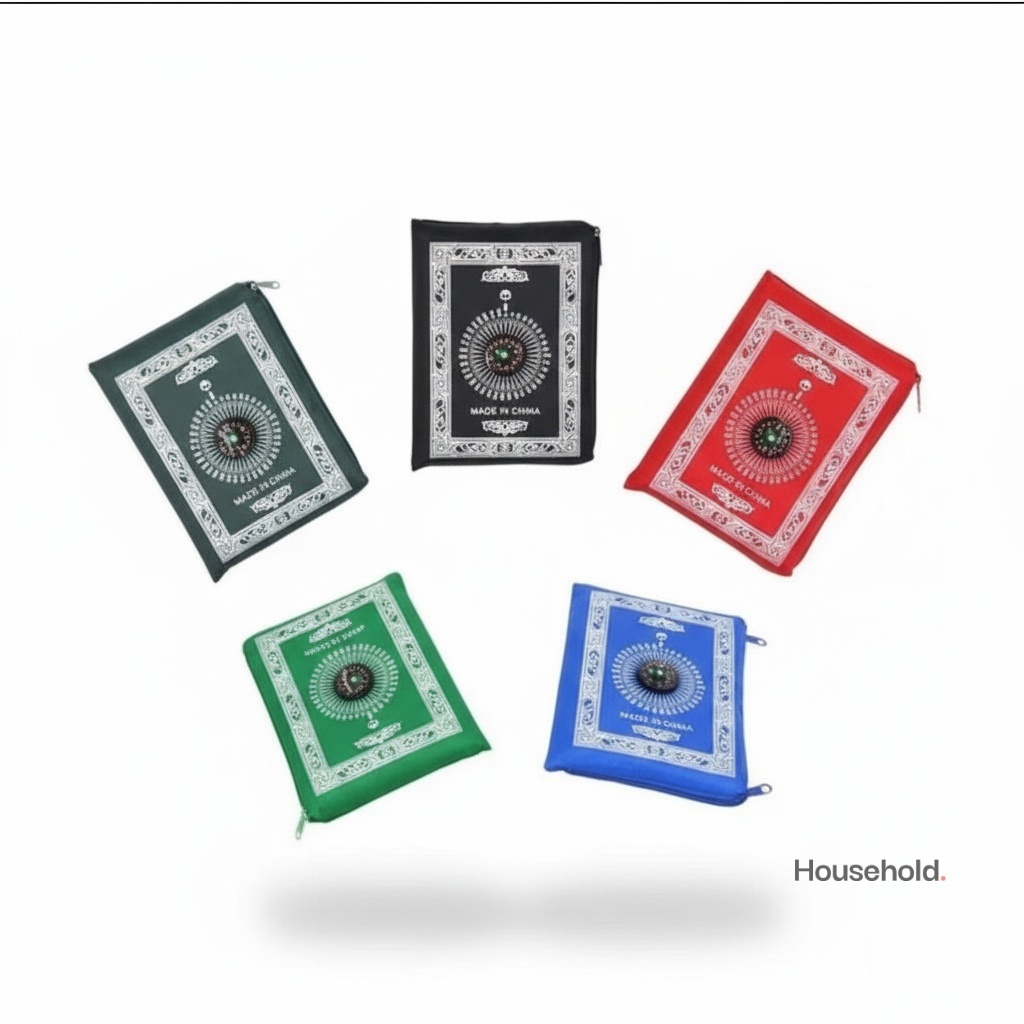 Sajadah Travel/Sajadah Lipat Kompas Kiblat Pocket Prayer Mat With Compass warna variasi