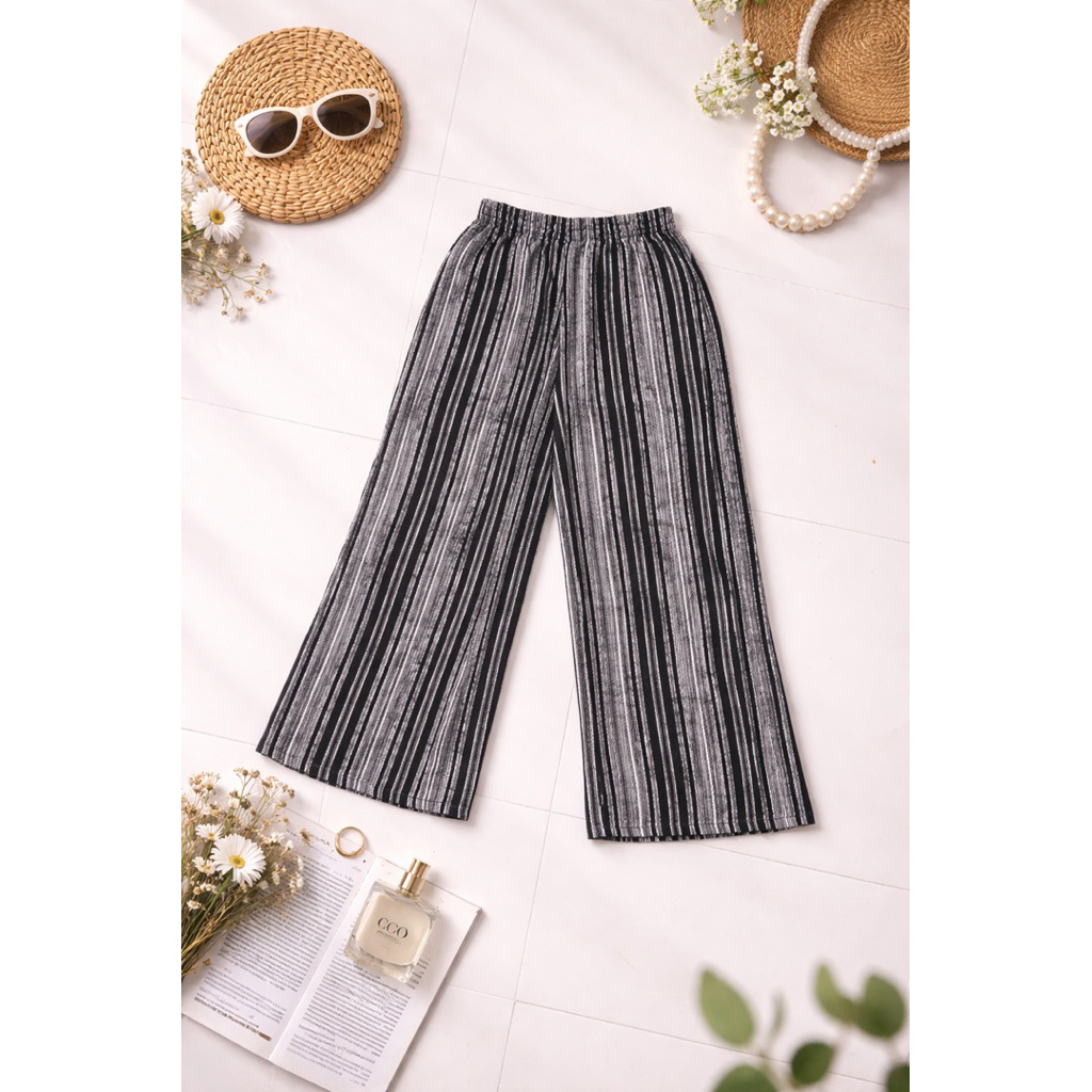 Celana Kulot Wanita Motif Garis