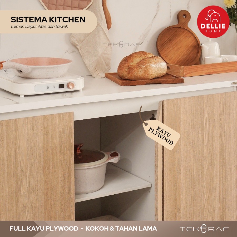 Tekgraf Sistema Kitchen - Kabinet Bawah Base Unit FULL KAYU Lemari Dapur Minimalis Lemari Sayur Mini