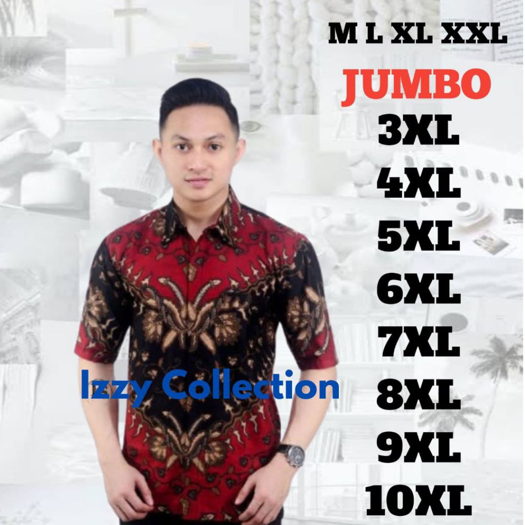 Batik pria jumbo | kemeja batik pria lengan pendek Big size