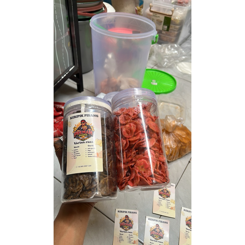 keripik pisang lumer + toples 1000ml