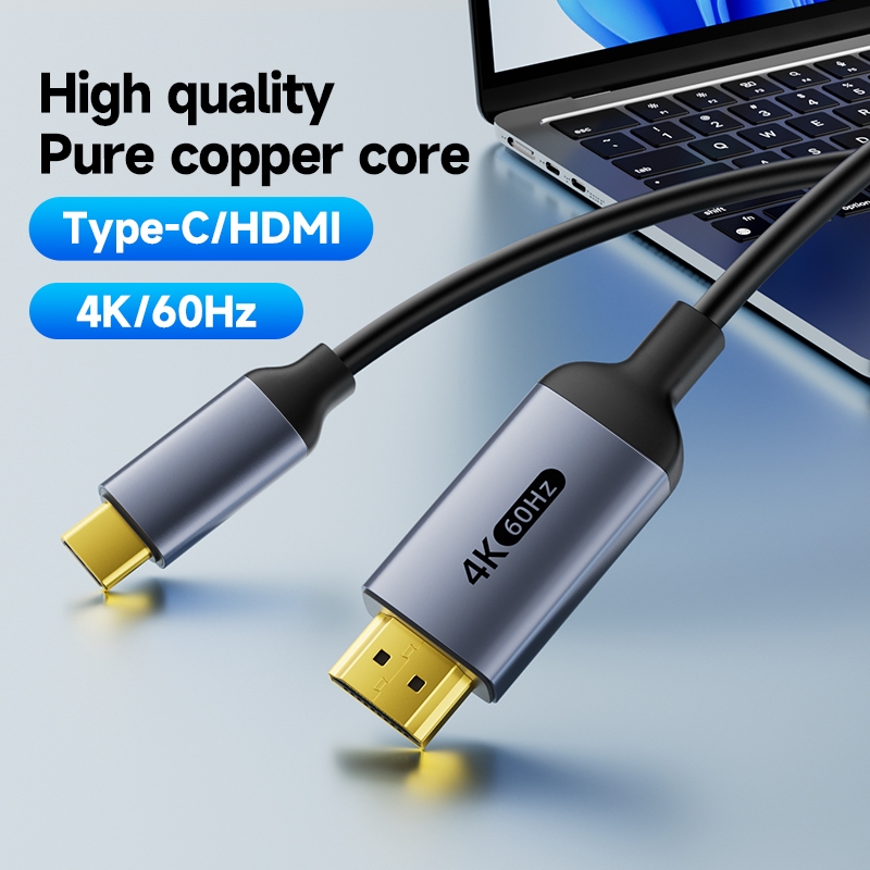 Kabel USB Type C ke HDMI 4K Converter untuk HP ke TV Laptop Plug & Play Murah Jasoz