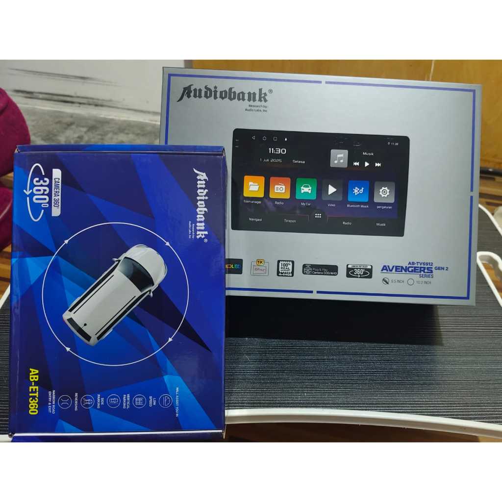Paket Head Unit Android Audiobank Avengers Gen 2 Layar 9.5 Inch RAM 4/64GB Plus Kamera 360 AB-ET360