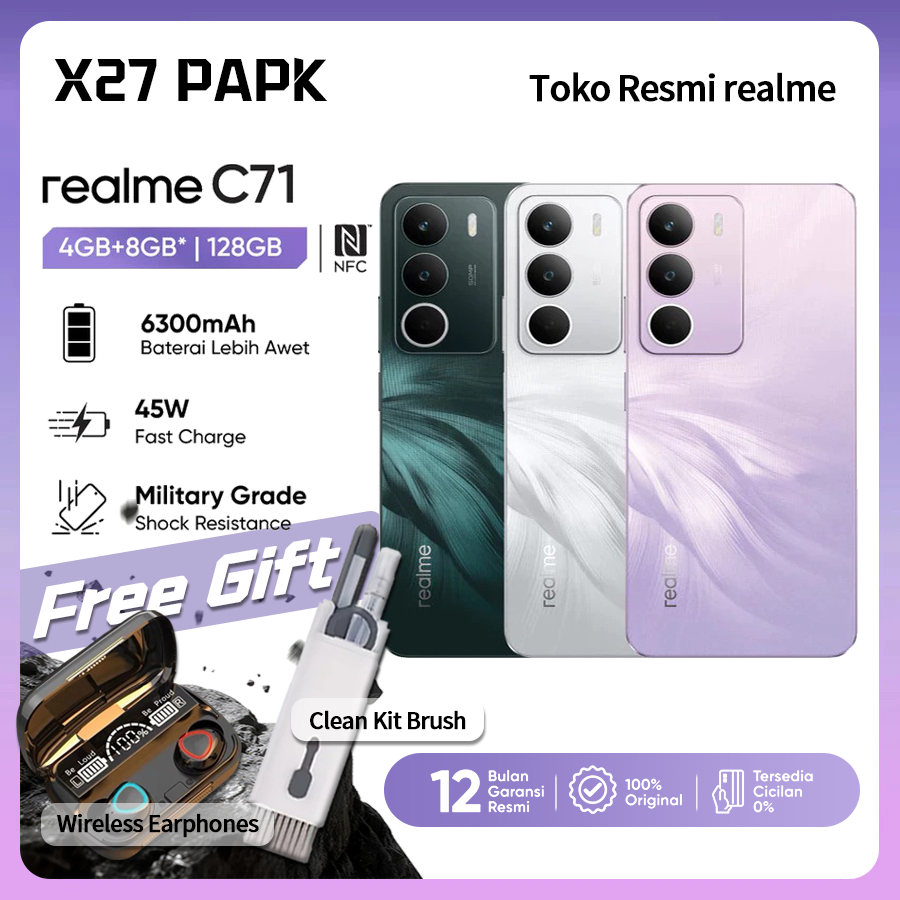 [Free Gift]realme C71 4G 4GB+64GB 6.7 Inch HD+ Display 5000mAh Battery 50MP Camera Android Smartphon