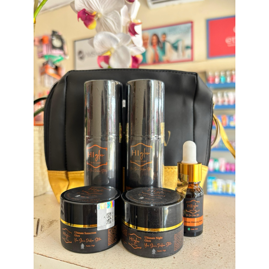Hi-Glow Skincare Paket Night Glow - Mencerahkan, Melembabkan, Membantu Mengurangi Flek