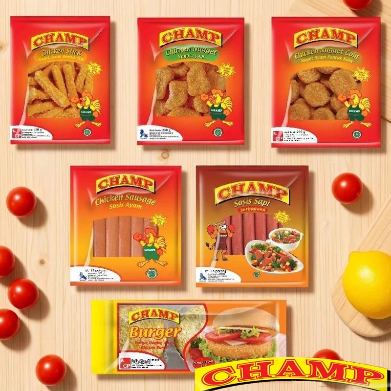 Champ Nugget Ayam Coin / Sosis Sapi sosis Ayam / Champ Chicken Burger champ Crunchy all varian produ