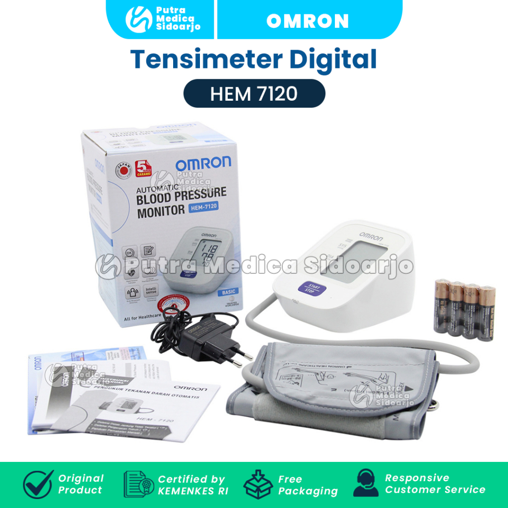 Omron Tensimeter Digital HEM-7120 + Adaptor / Tensi Elektrik / Alat Ukur Tekanan Darah