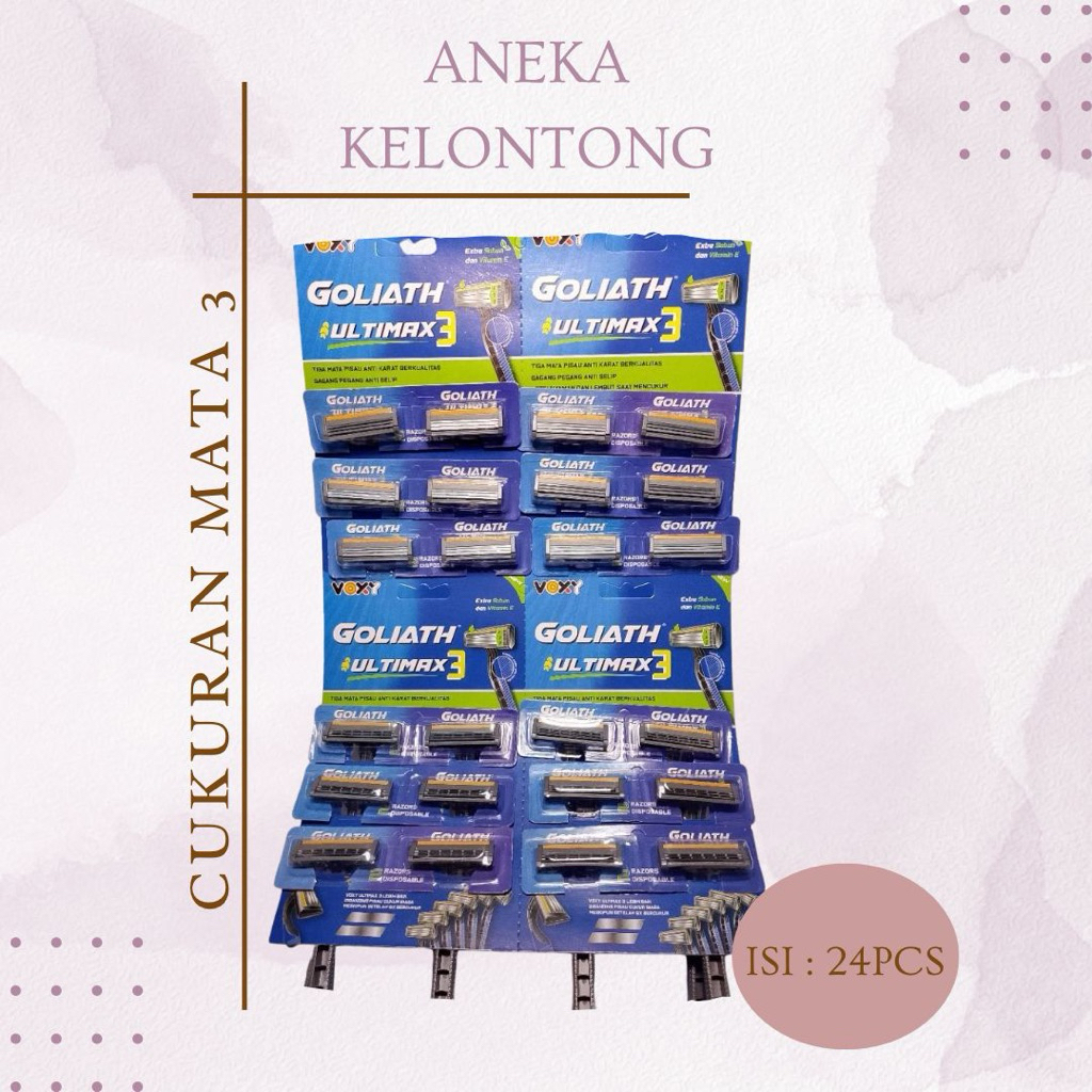 [ 1 LEMBAR ] CUKURAN GOLIATH MATA 3 / CUKURAN KUMIS / CUKURAN JENGGOT / ALAT CUKUR GOLIATH 3 BIRU / 