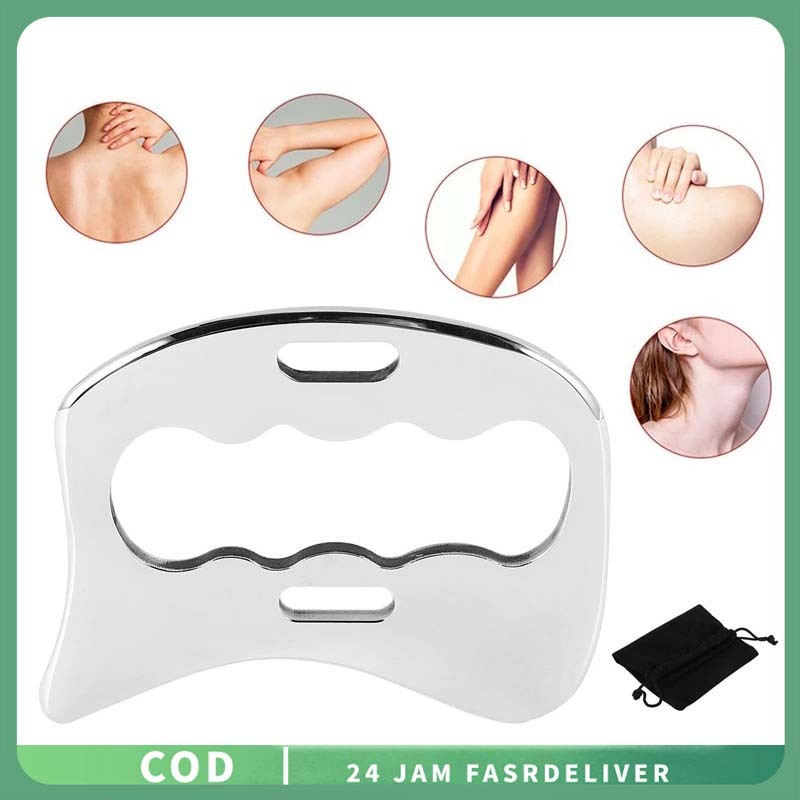 Gua Sha Stainless Portabel Gua Sha Stainless Steel Rilekskan Otot Stainless Steel Guasha Multifungsi