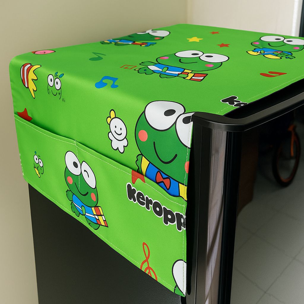 Sarung kulkas karakter lucu anti debu/cover tutup kulkas 1 pintu 2 pintu karakter kartun waterproof
